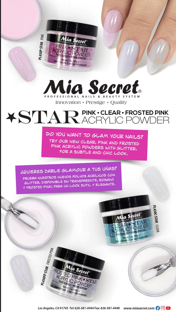 Mia Secret Clear Stars Acrylic Powder 2 oz