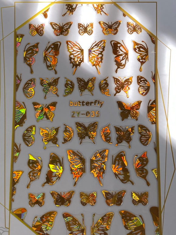 Butterfly Sticker Plata ZY-035