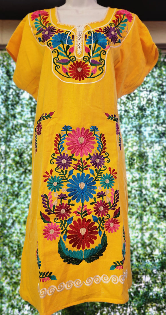 Vestido Manta Amarillo Flores