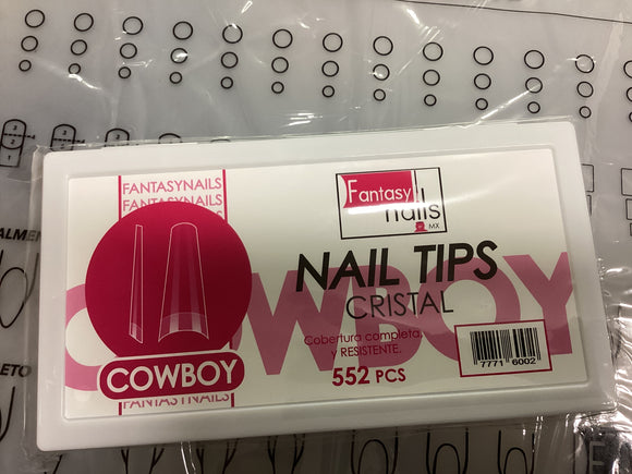 Fantasy Nails Square Crystal Nail Tips Cowboy 552pcs