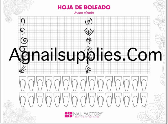 Nail Factory Hoja de Practica Mano Alzada