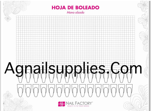 Nail Factory Hoja de Practica Mano Alzada