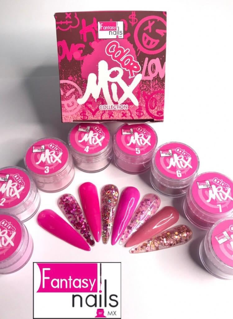 Fantasy Nails Color Mix Rosa Acrylic Collection A&G Nail Supplies Inc