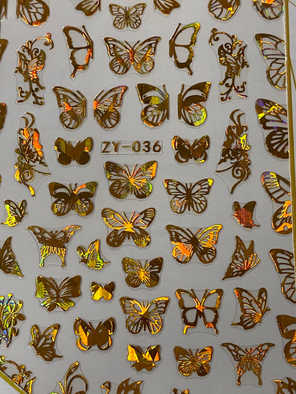 Butterfly Sticker ZY-036 Dorado
