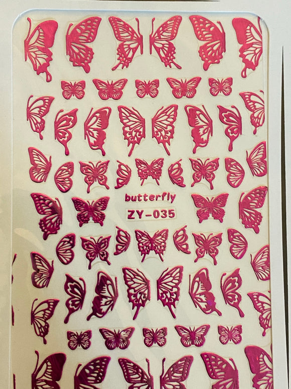 Sticker Butterfly ZY-035 Rosa