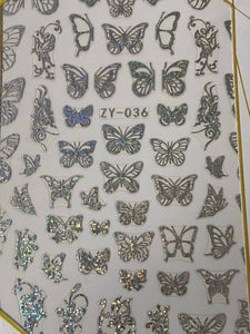 Butterfly Sticker ZY-036 Plata
