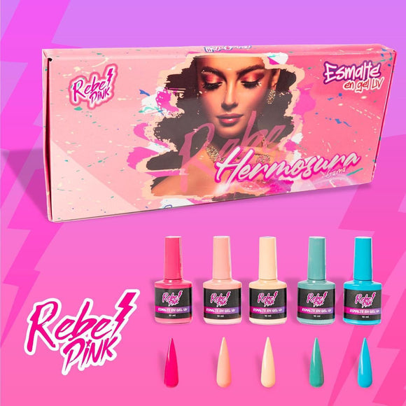 Rebel Pink Gama Hermosura 5 pzas