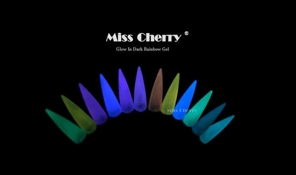 Polish 12pcs Miss Cherry Gama Glow in Dark Rainbow Gel
