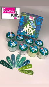 Fantasy Nails Color Mix Azul Verde Acrylic Collection