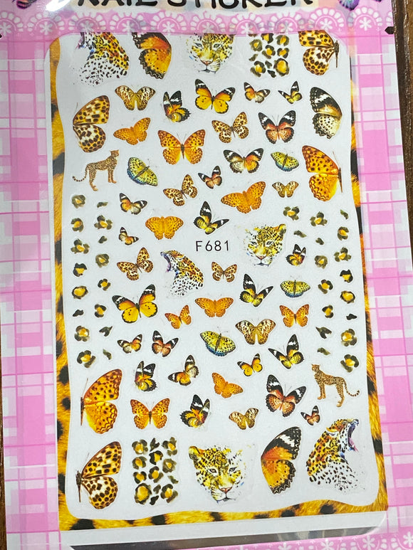 Stickers F681 Mariposa/ Animal Print