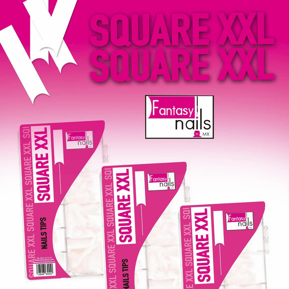 Fantasy Nails Square Crystal Nail Tips Curva C XXL 500 pz