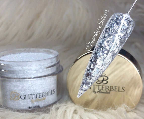 Glitterbels Chunky Silver Acrylic GB333