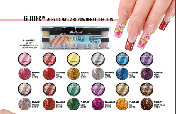 GLITTER ACRYLIC POWDER  How to mix glitter with acrylic powder 