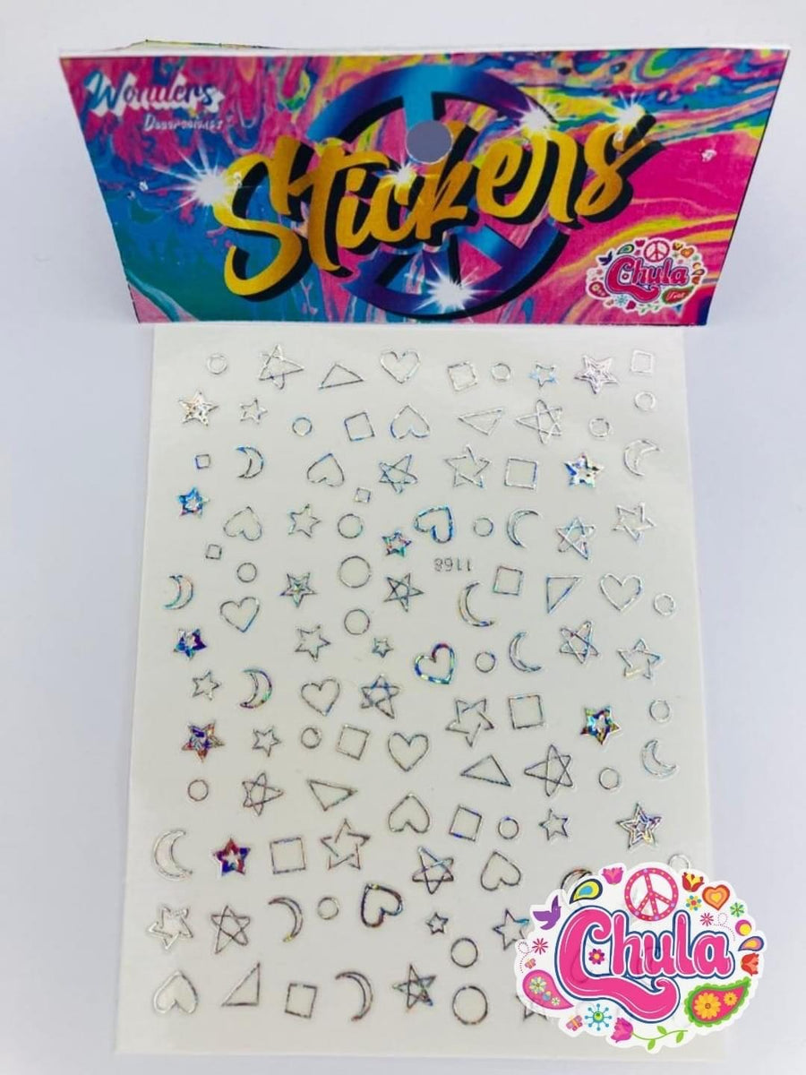 Chula Sticker Corazon Plata Tornasol – A&G Nail Supplies Inc