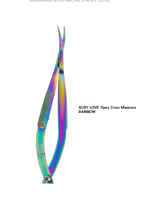 Acrylove Tijera Cross Manicura Rainbow