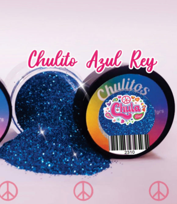 Chula Nails Chulitos Glitter Azul Rey 1