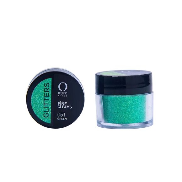 Organic Nails Glitter Green 051