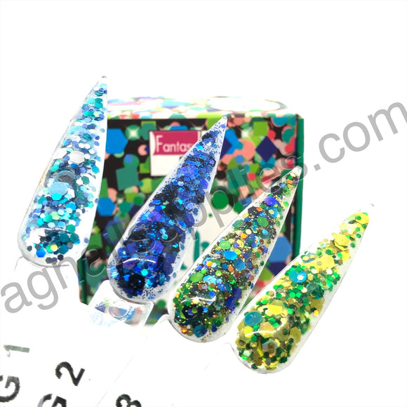 Fantasy Nails Lady Mix Green Acrylic Collection