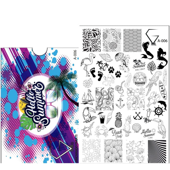 Stamping Plates GMI Hello Summer A006